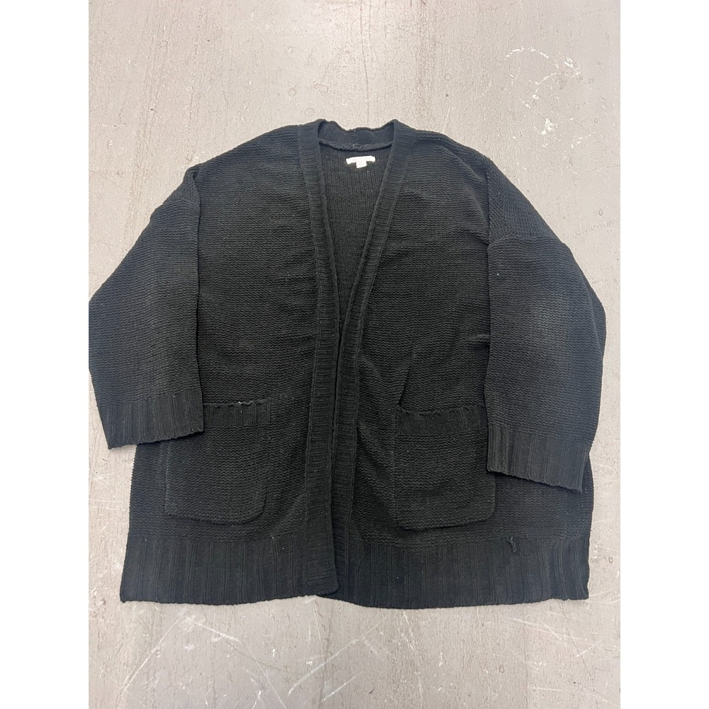 American Eagle Outfitters Cardigan Womens L/XL Black Knit Open Front Grandmacore